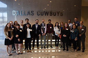 Ripon College students on the career discovery tour visiting the Dallas Cowboys headquarters